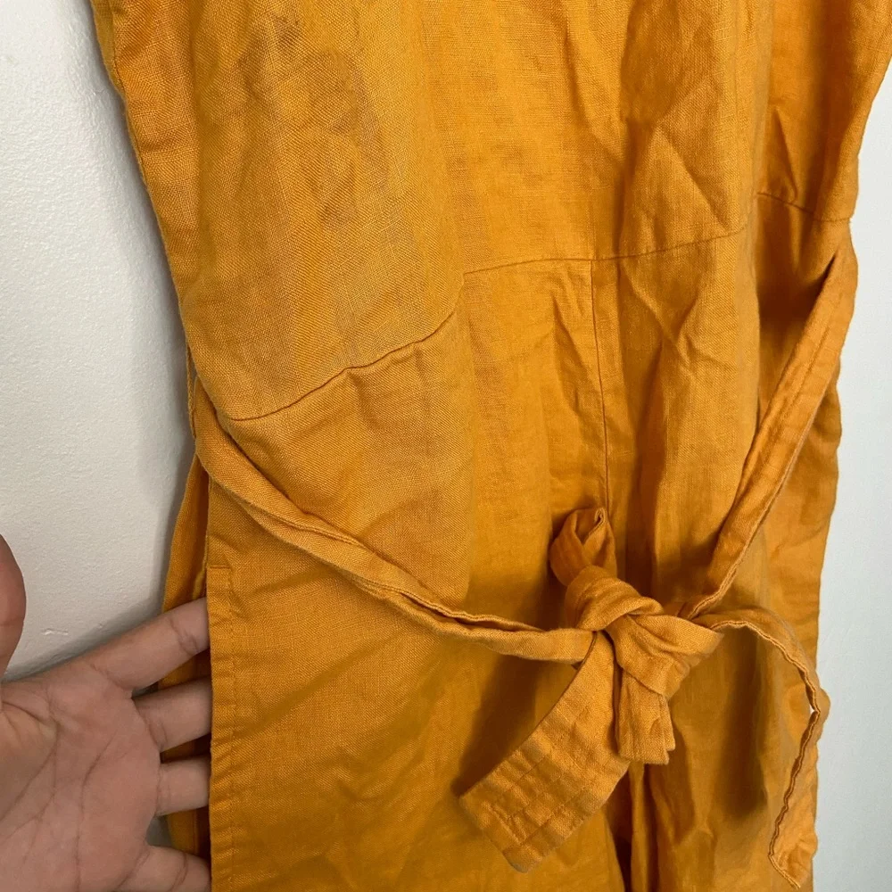 ☀️EVERLANE Square Neck 100% Linen Jumpsuit in Marigold